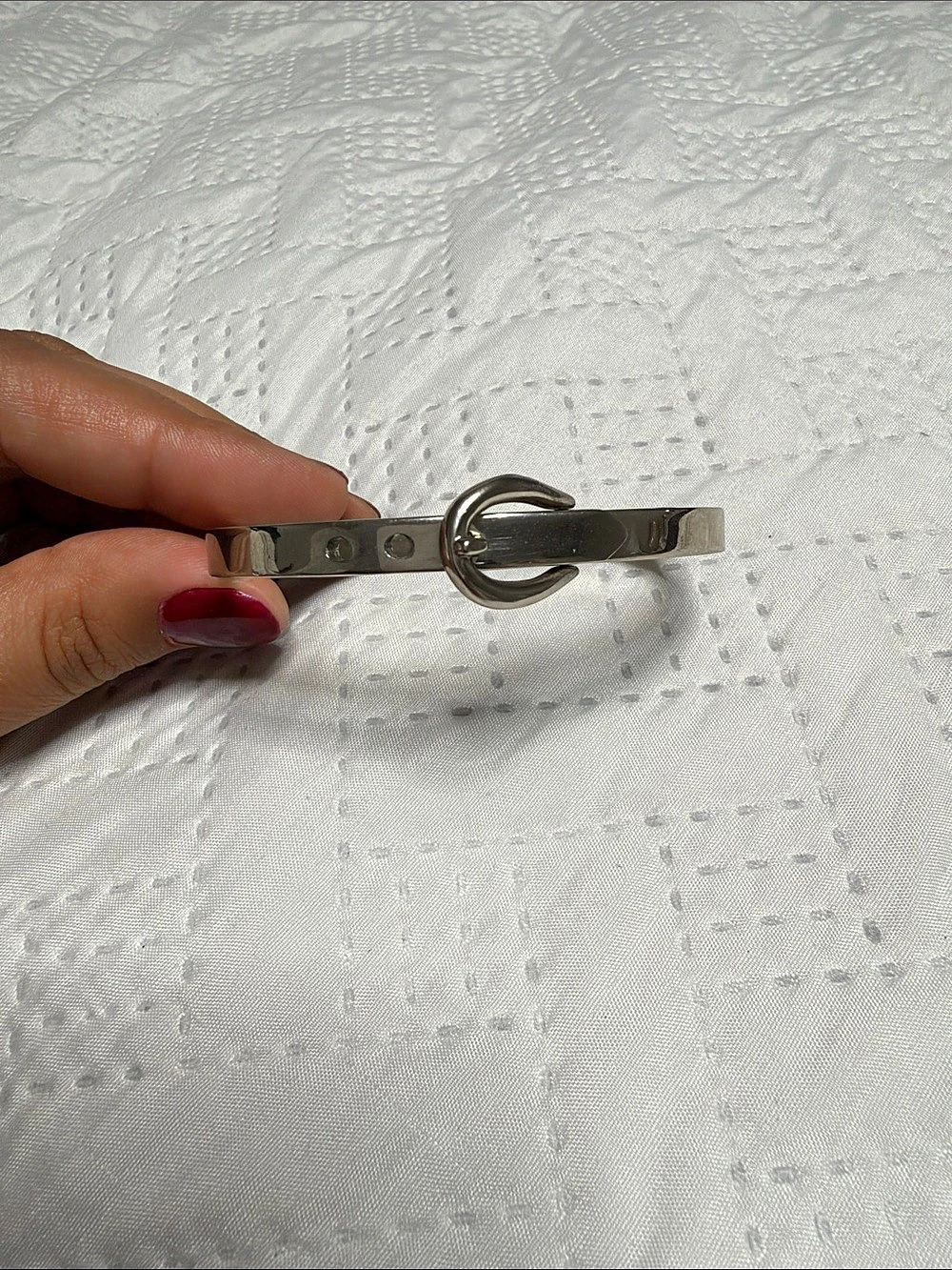 Silver-Tone Clasp Bracelet